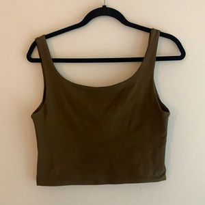 Cotton on olive green crop tank top
